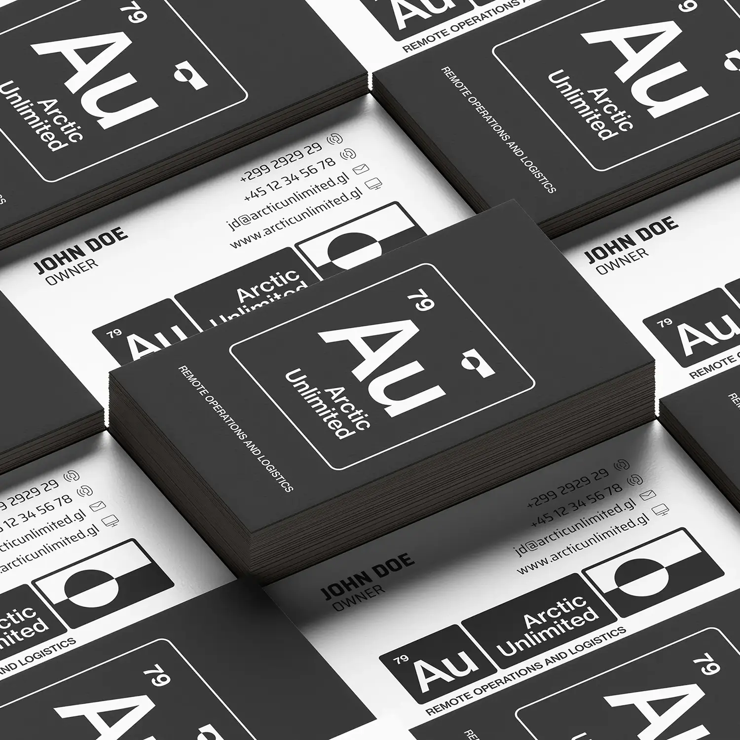 Design af visitkort til logistikfirma