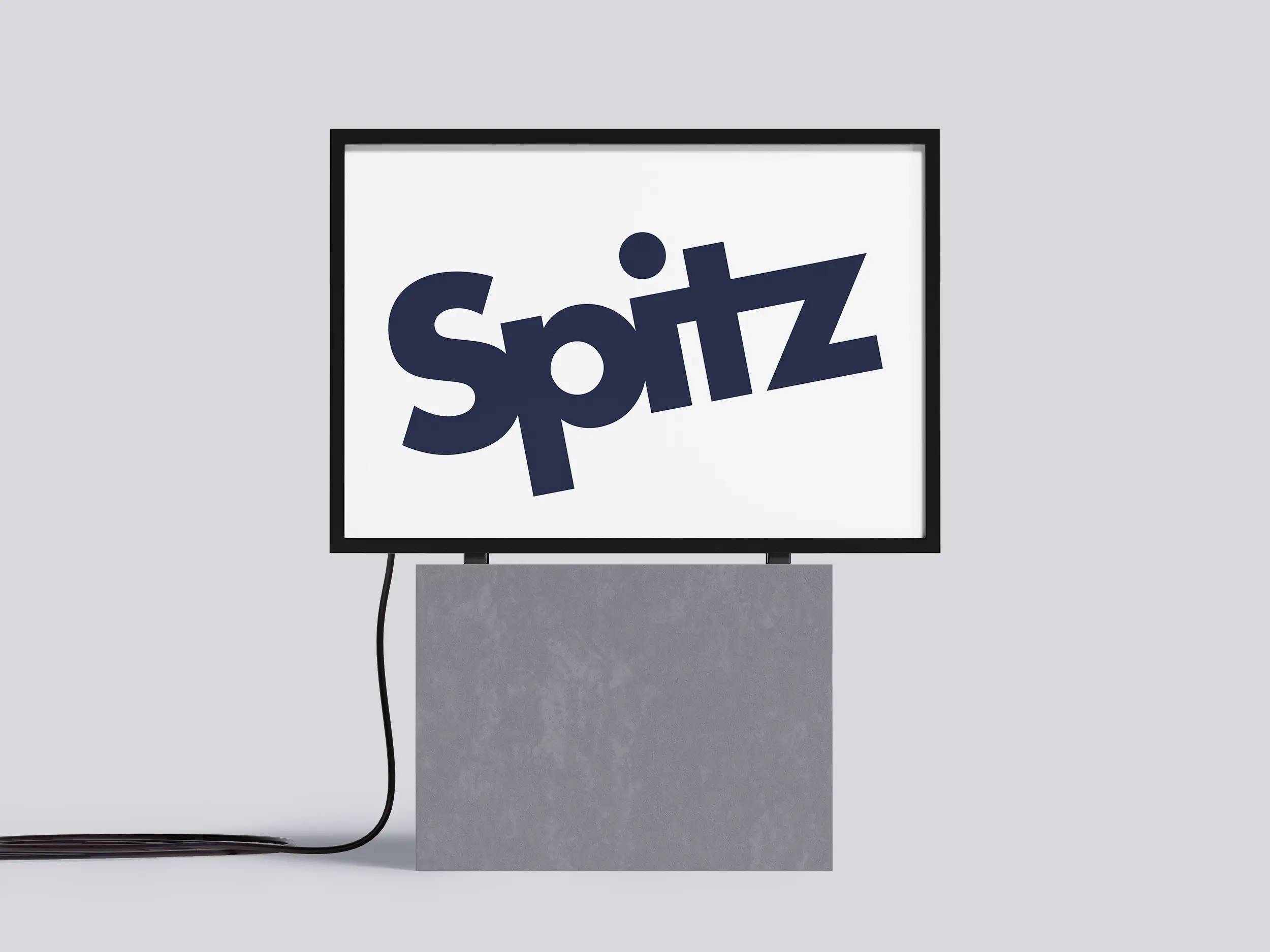 Spitz logo design på skilt