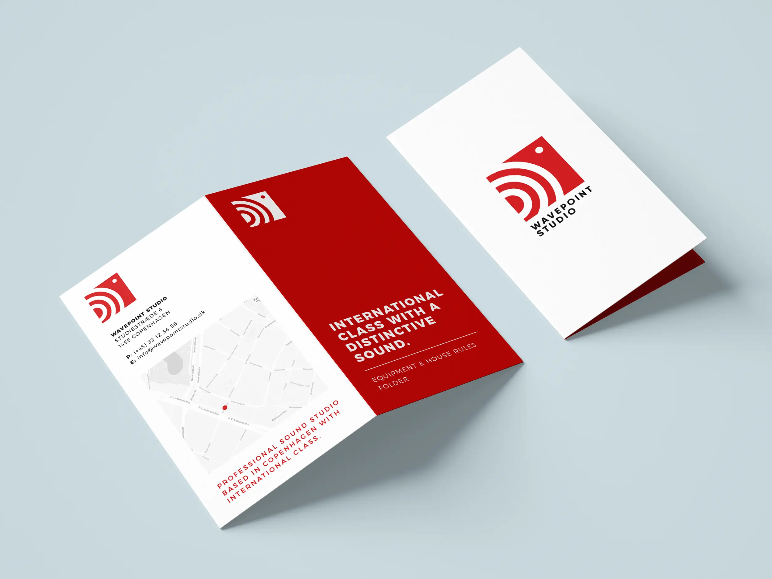 Grafisk design af folder til lydstudie
