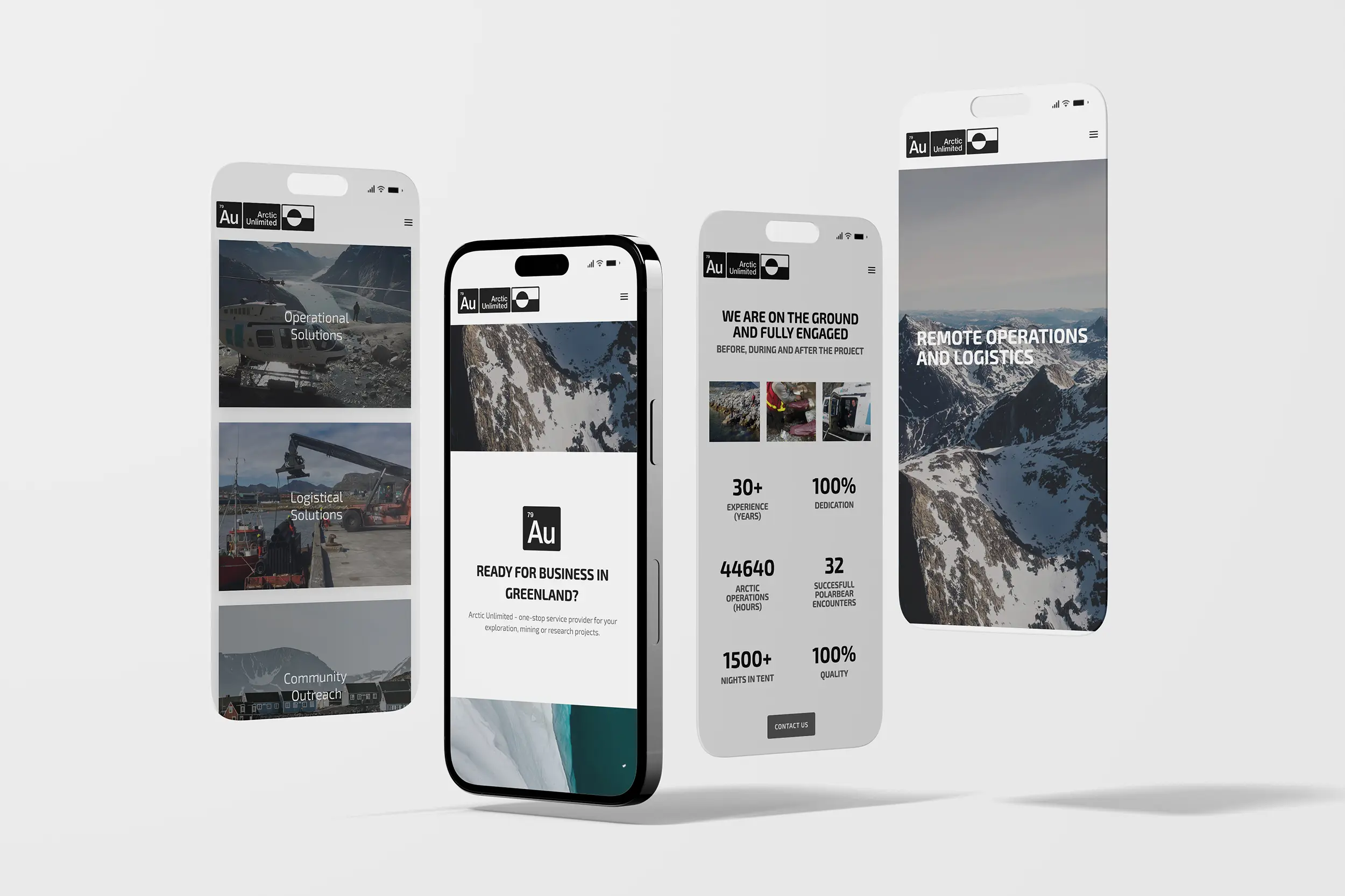 Webdesign til logistikfirma vist på iphone