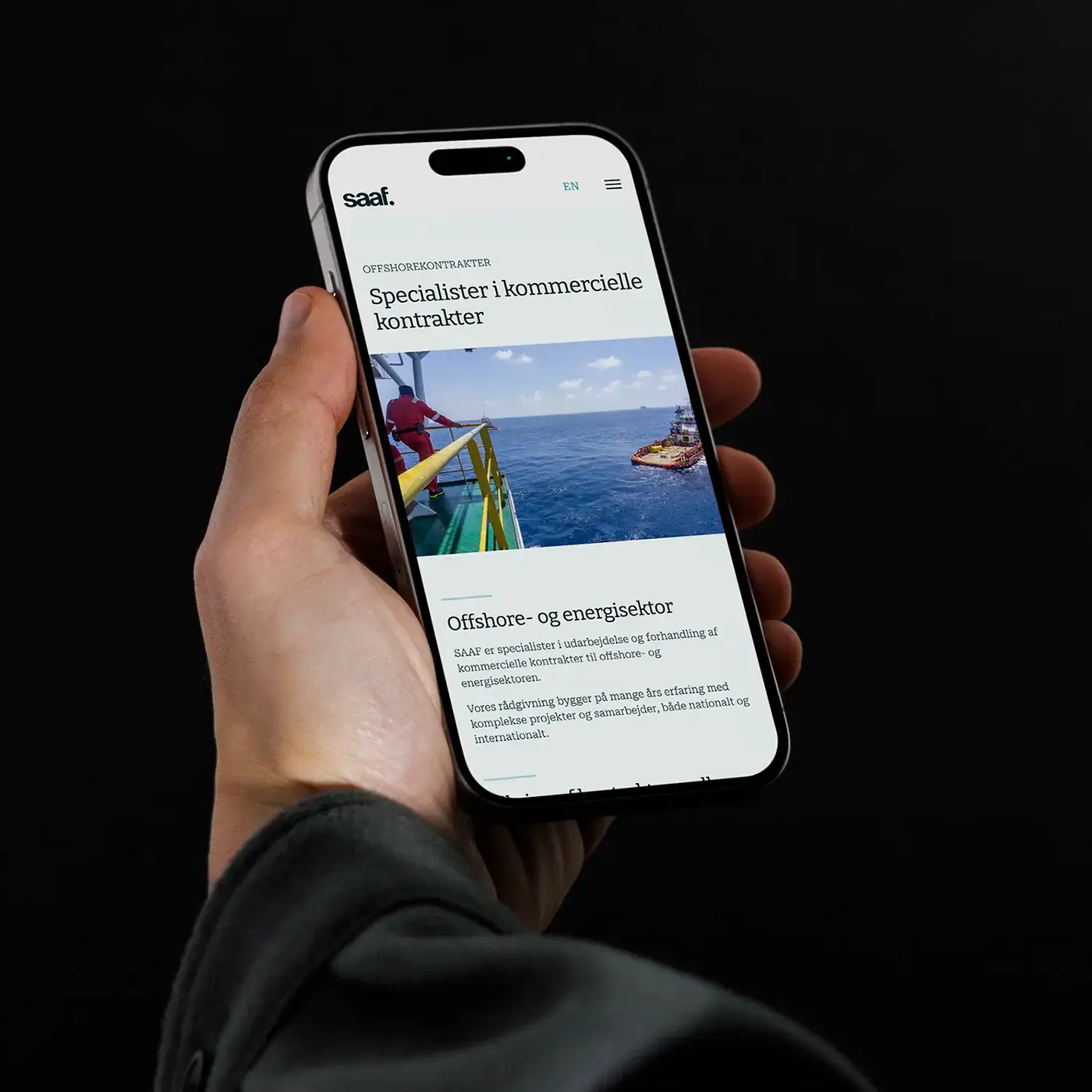 Responsiv advokat webdesign på iphone