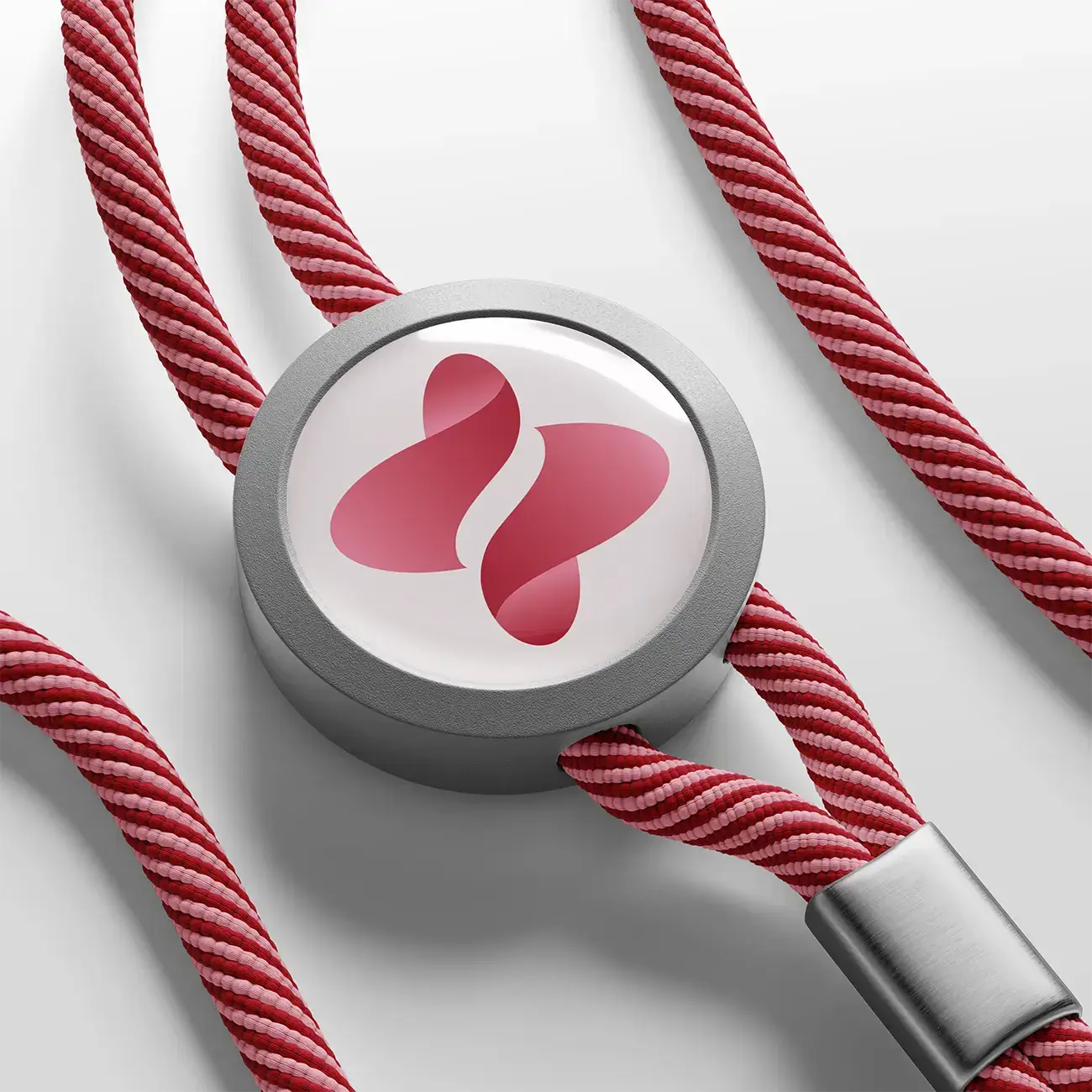 Design af logo til Angst og Stress Foreningen vist på armbånd