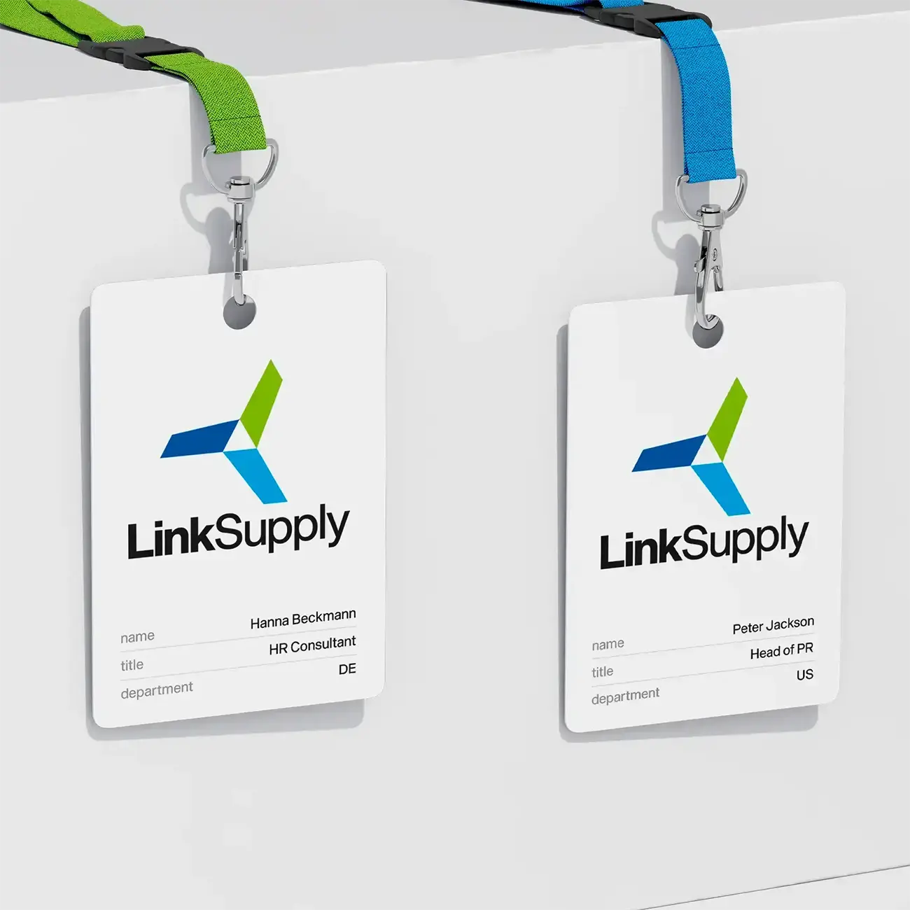Link Supply logo design vist på ID kort