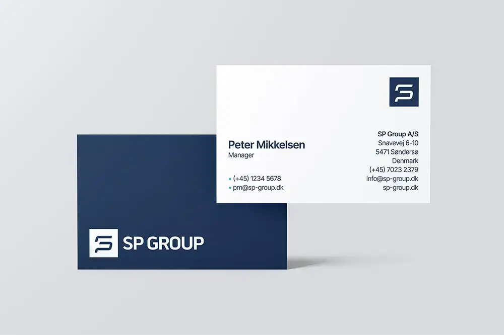 Freelance grafisk design af visitkort